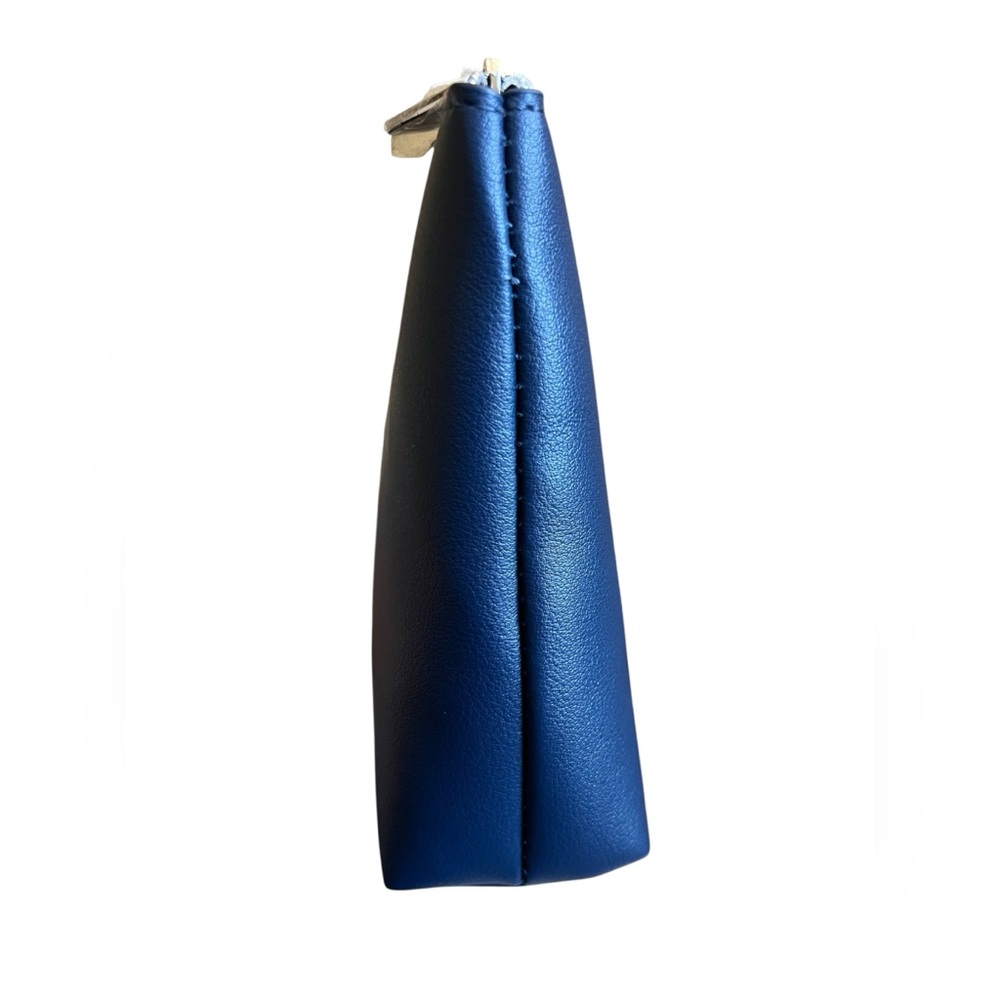 Salvatore Ferragamo Parfums Navy Blue Leather Cosmetic Zip Pouch - Picture 4 of 7